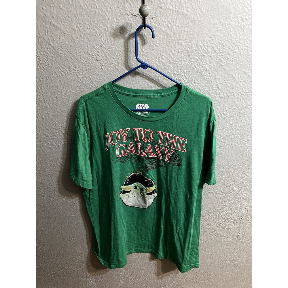 Unisex Green Star Wars Christmas T Shirt‎ Short Sleeve Size 2X